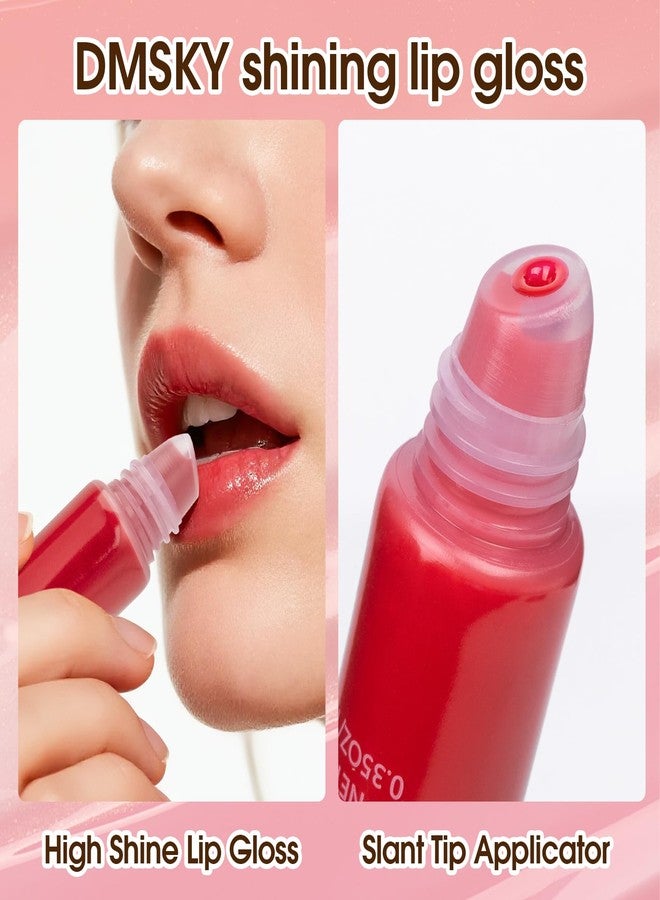 Dmsky Lip Gloss Set 12 Pack,12 Colors Lip Gloss for Women, Moisturizing Lip Gloss Bulk with Vitamin E for Dry Cracked Lips - Image 4